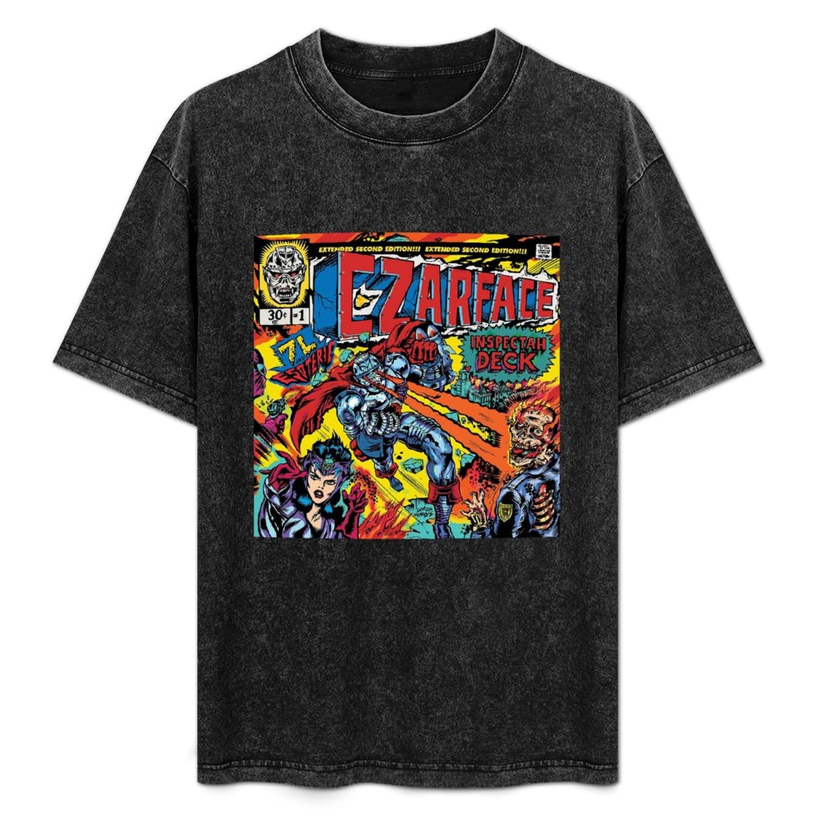 Czarface Inspectah Deck Esoteric Hip Hop Summer Casual Tee Short Sleeve Crew Neck Cotton Tops Unisex Washed Vintage T-Shirt Black L