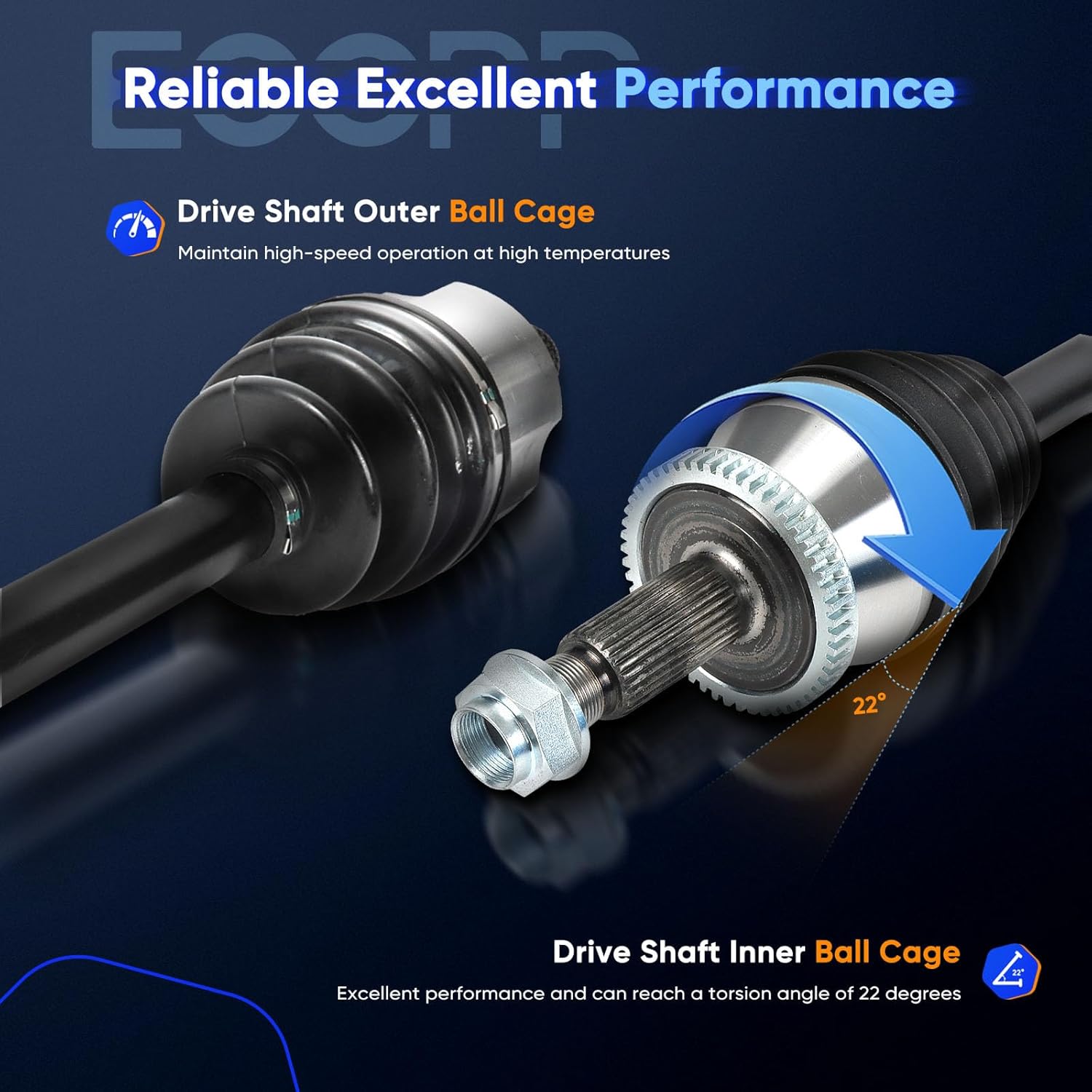 ECCPP CV Axle Shaft Assembly fit 2016-2018 for Kia Sorento Front Left(Front Driver Side) NCV75077 KA8135 49500C5200