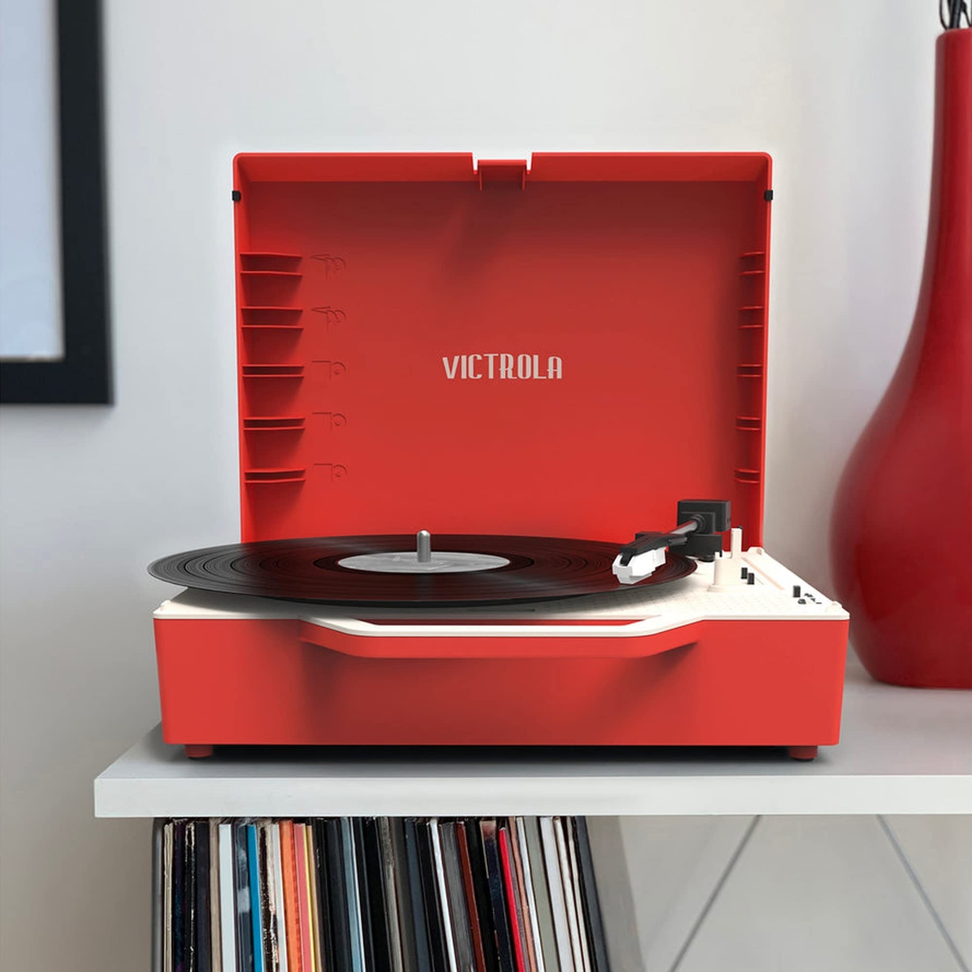 VICTROLA RE-Spin Platine Vinyle ECO CONCUE Rouge