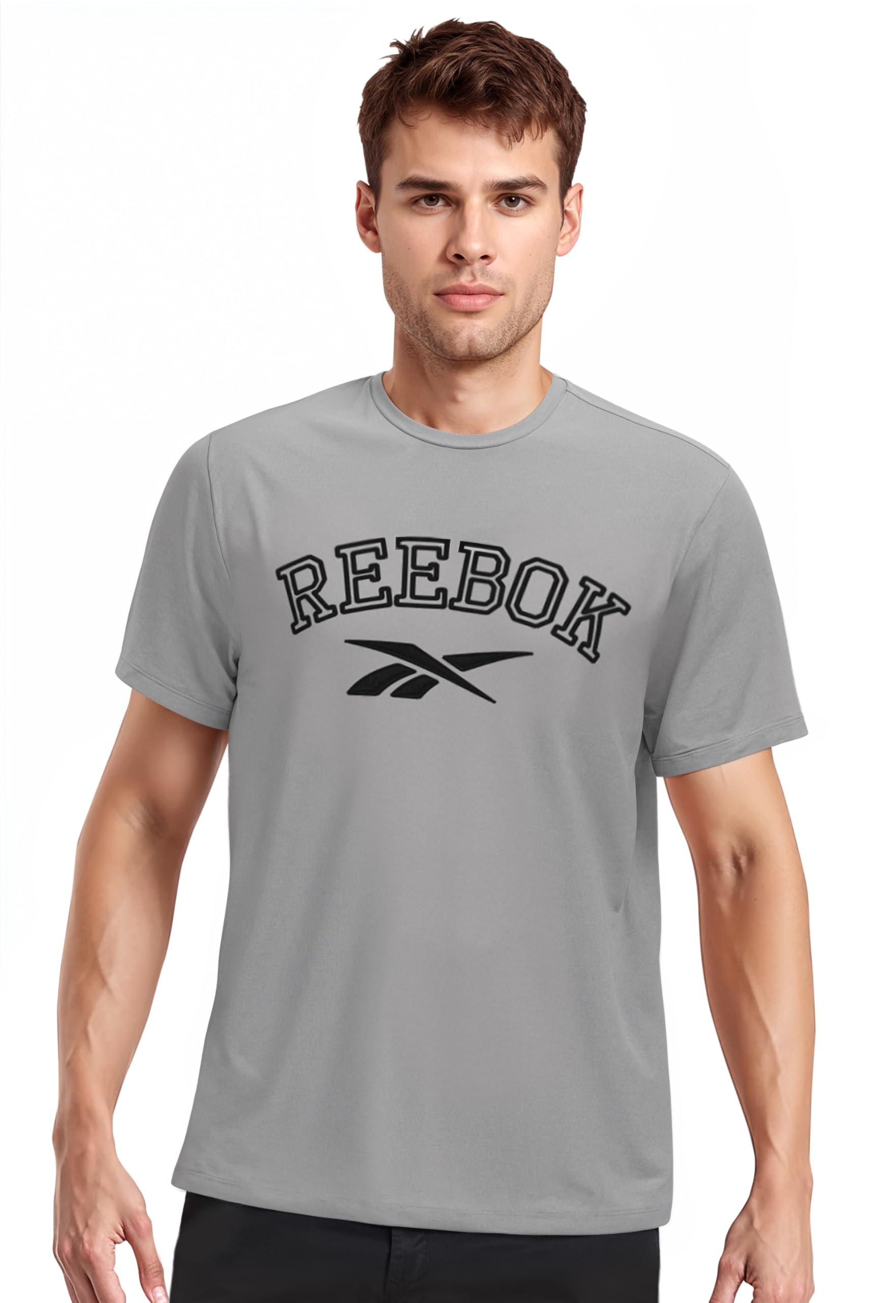 Reebok Men's T-Shirt |Casuals | Classic Cotton Stretch Tee | Round Neck | Regular Fit | Half Sleeve | 93% Cotton 7% Lycra