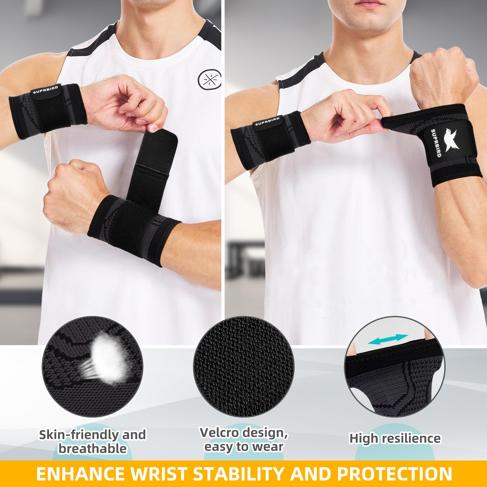 Tutore Per Polso E Avambraccio Regolabile In Neoprene - Immobilizzatore Per Tunnel Cubitale - Adatto A Adulti E Bambini, Nero