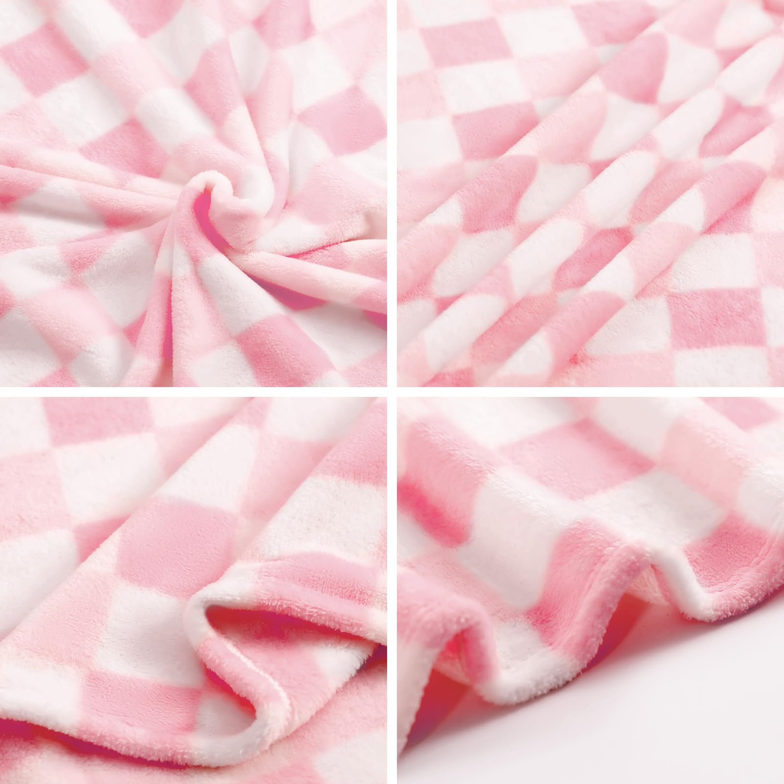 Coperta In Pile Touchat Quadri Scacchi - 127x152 Cm Rosso E Nero - Morbida Per Divano