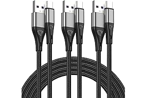 3-pack 10-foot USB-C to A Nylon Braided Cables