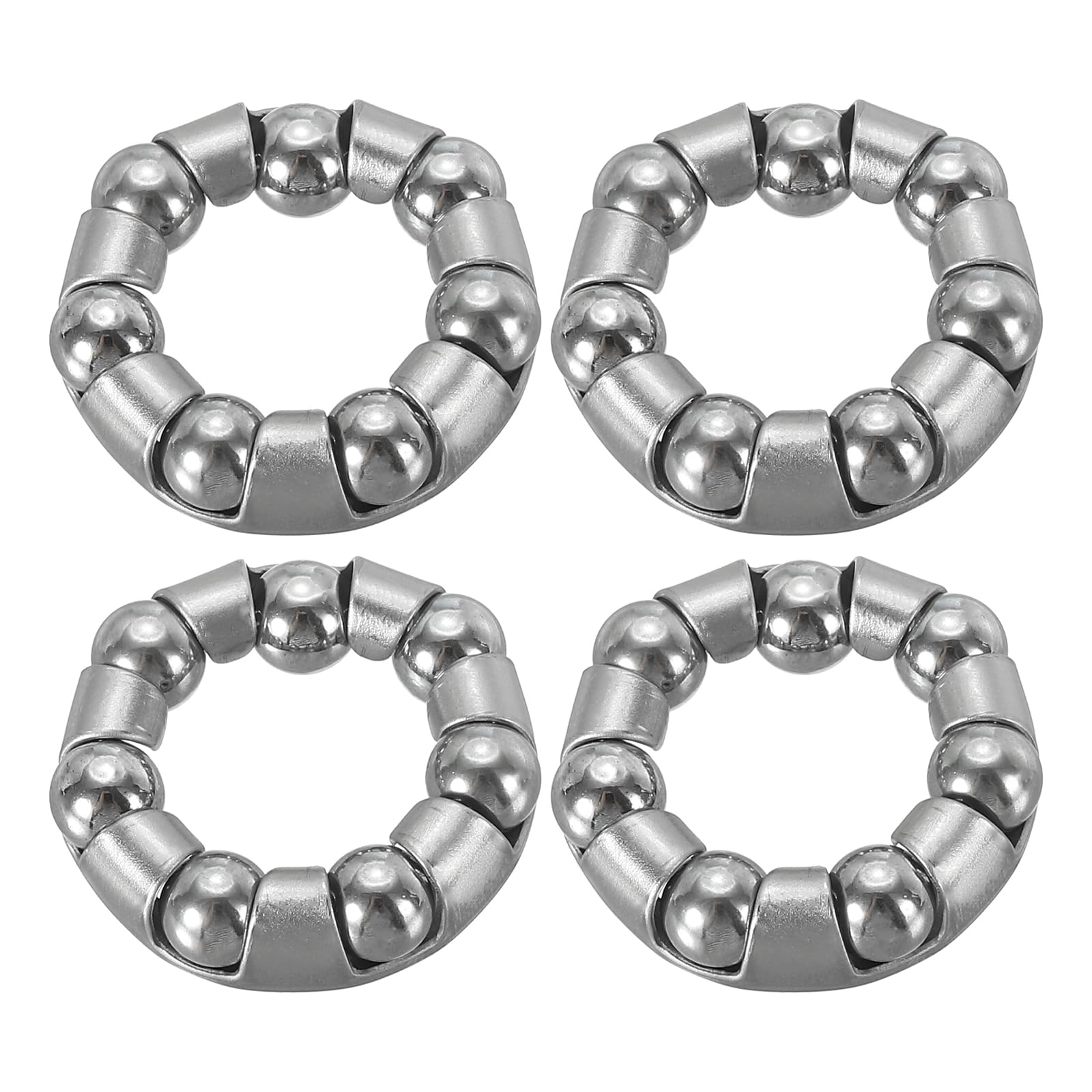 PATIKIL Cuscinetto a Sfera per Pedivella Bici 15/64 Pollici x 7 Sfere, 4pz Cuscinetti Bicicletta in Acciaio Inossidabile Ricambi Accessori per ASSE Posteriore Bici, Argento
