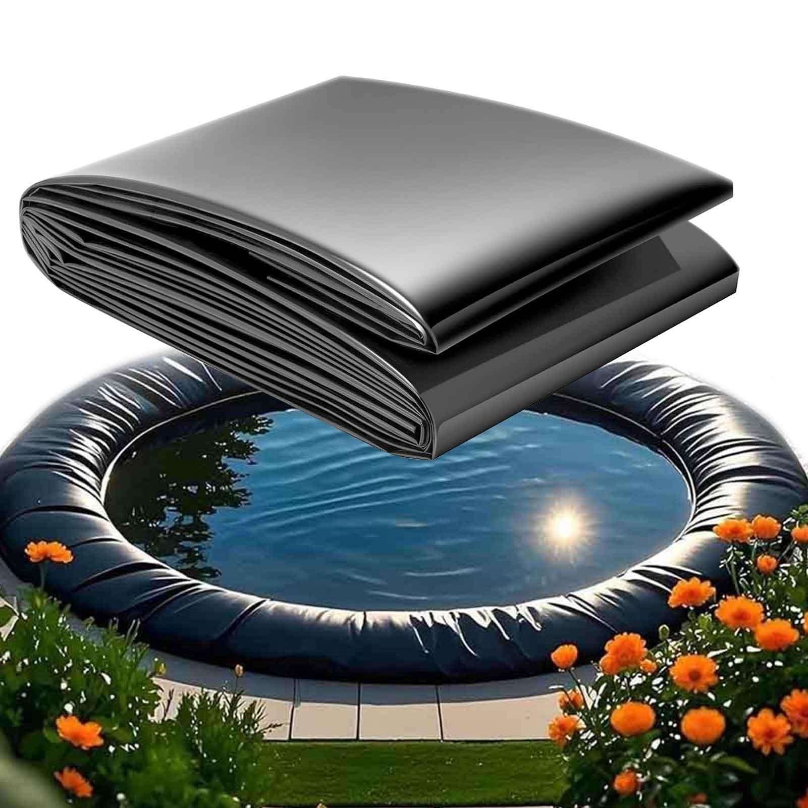 Rivestimento nero per laghetto da 5 mm, per pesci, cascate e giardini, membrana impermeabile resistente 3 x 7 m per laghetti da cortile, piante acquatiche e progetti paesaggistici