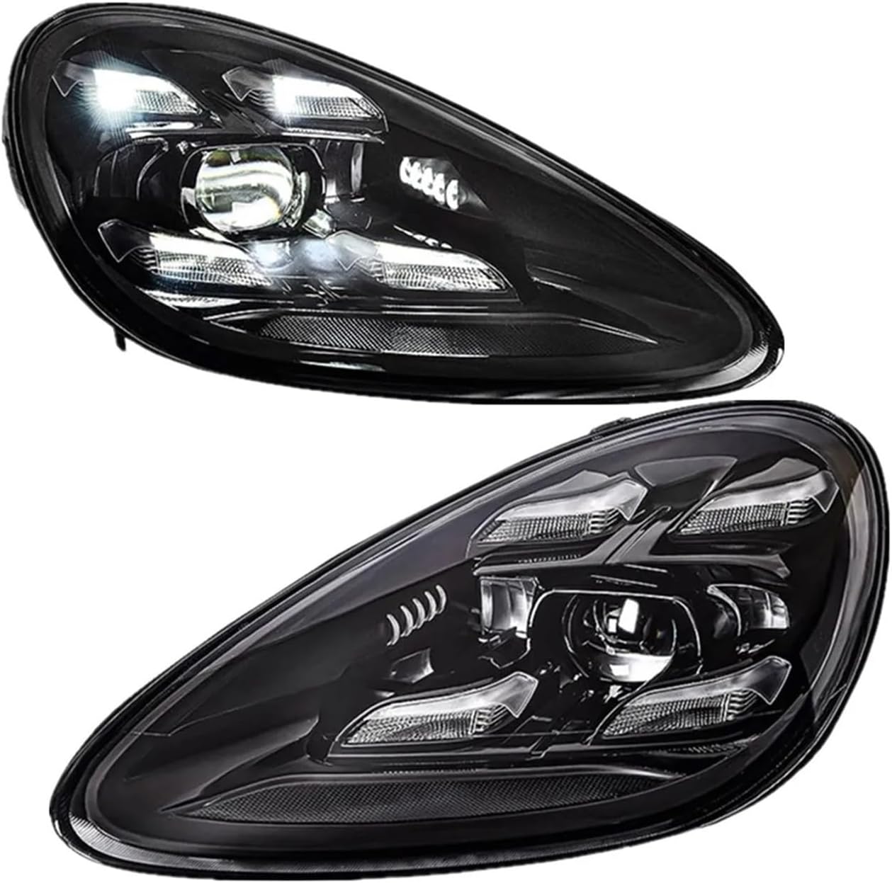 2pc LED Front Lights Compatible for Porsche Cayenne Led Headlights 2011-2018 Car Upgrade 2021 Styling Full Led DRL Headlamp Accessories(11-14,Original with AFS)