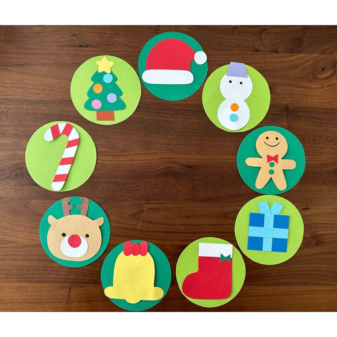 Amazon.co.jp: クリスマス リース サンタさん トナカイ 画用紙 冬壁面