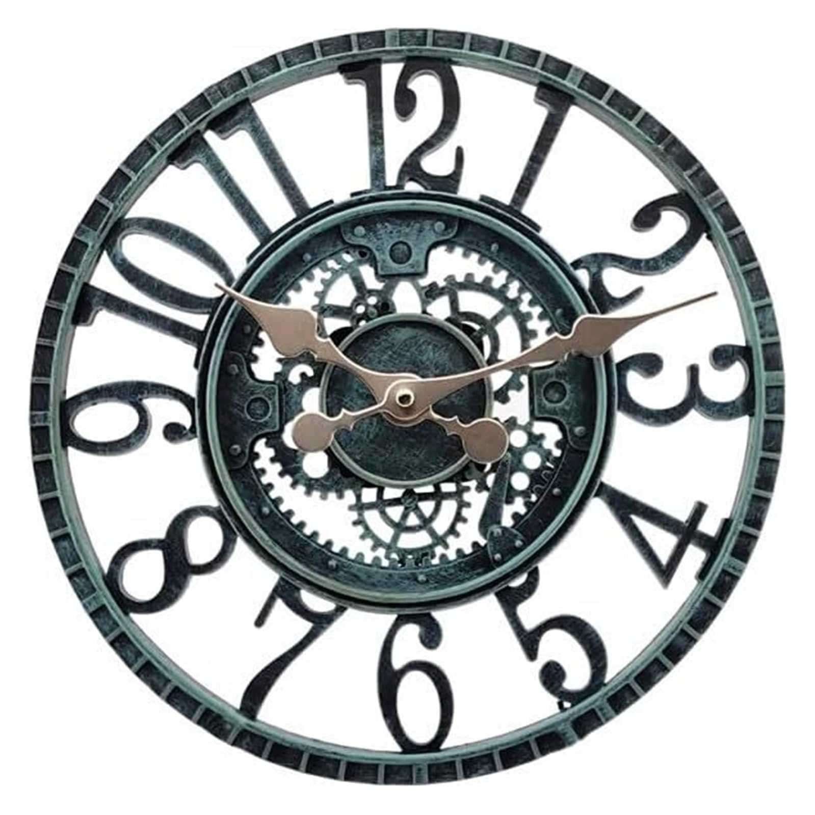 MPMPM Vintage Large Wall Clocks,Wall Clock Silent Non Ticking 12 Inch Quality Quartz Battery Operated Round Easy To Read Home/Office/Kitchen/Classroom,Black(Green)
