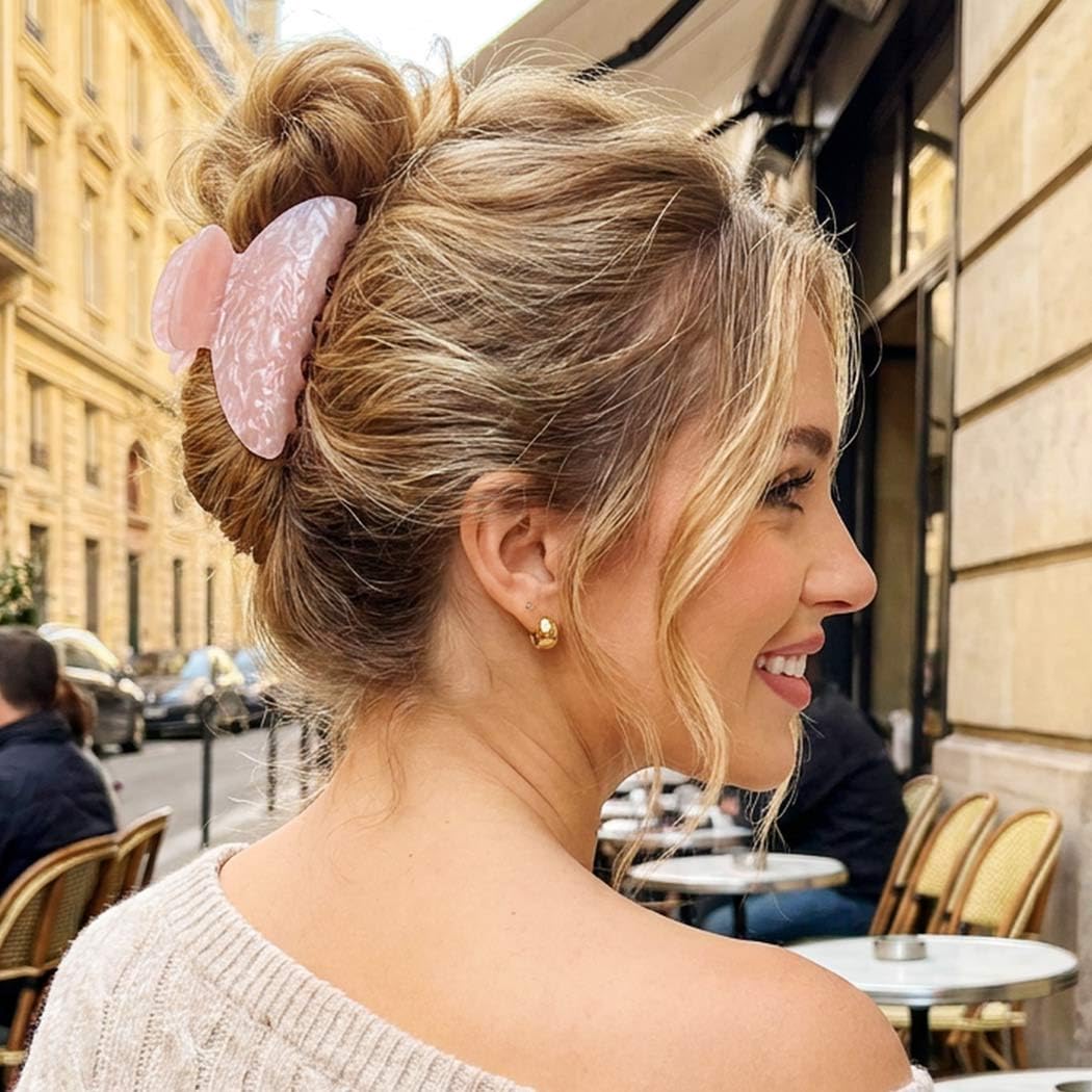 CAKURE Claw Clips Acrylic Hair Clips for Women (e-beige&pink) image 3