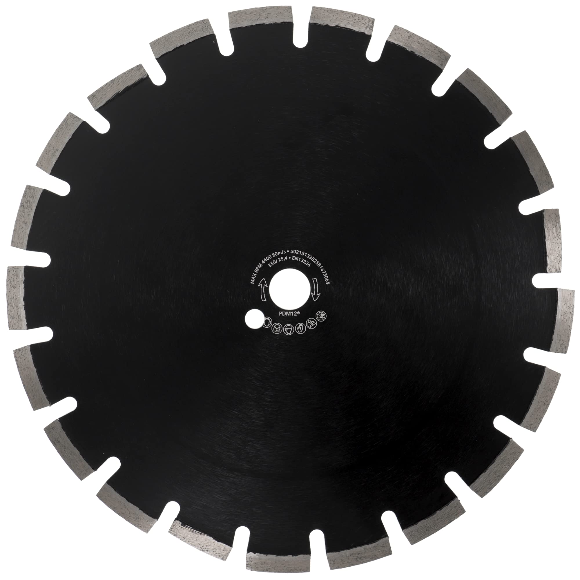 PRODIAMANT Disco de corte diamantado 350 mm x 25,4 mm abrasivo para asfalto, solado, hormigón ligero, hormigón fresco, arenisca y arcilla refractaria