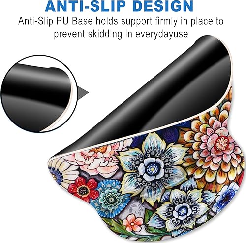 Miniatura 3 de ToLuLu Alfombrilla para mouse con reposamuñecas de gel, ergonómicas con base de poliuretano antideslizante, almohadilla para reposamuñecas para