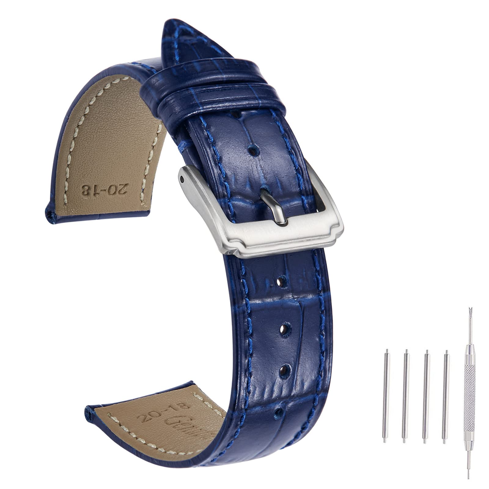 SBR-TradeCalf Leather Watch Band Grain Replacement Strap for Men Women 18mm 19mm 20mm 21mm 22mm