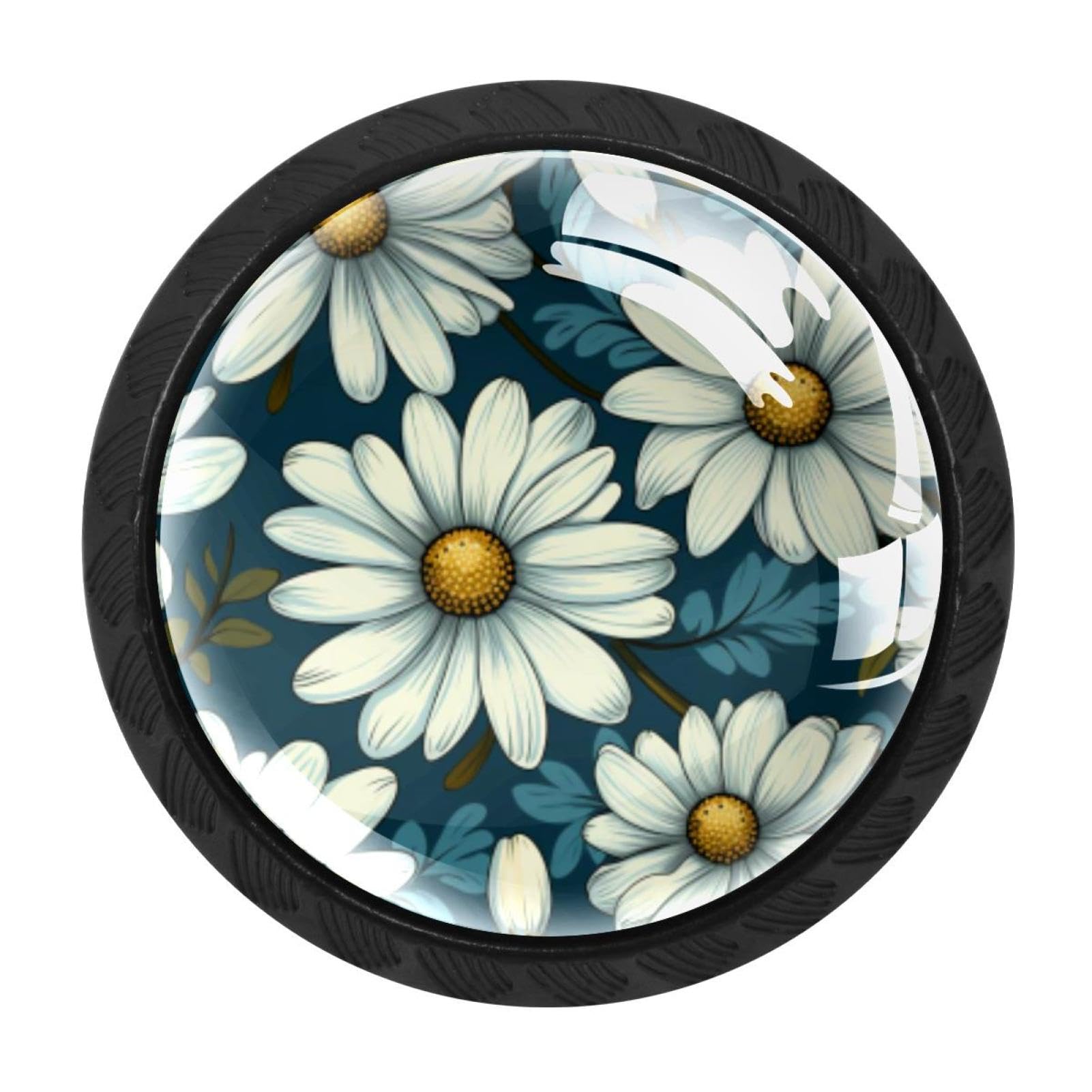 Chenzzzz Multicolored 15 4 Pack Black Daisy Cabinet Pulls Kitchen Cabinet Handles Ideal For Cabinet,Drawer,Cupboard And Wardrobe