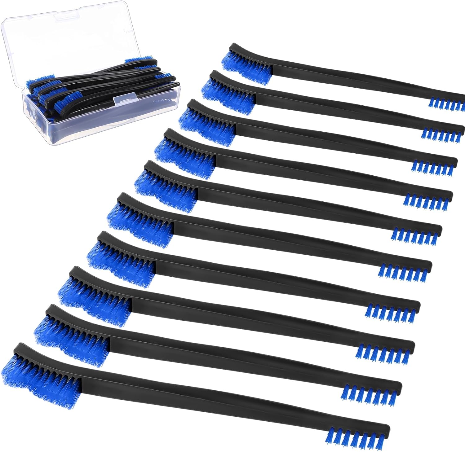 Boao 20 Packs Double-Ended Gun Cleaning Brushes 7 Inch Nylon All Purpose Cleaning Brush with Plastic Handle (Blue)