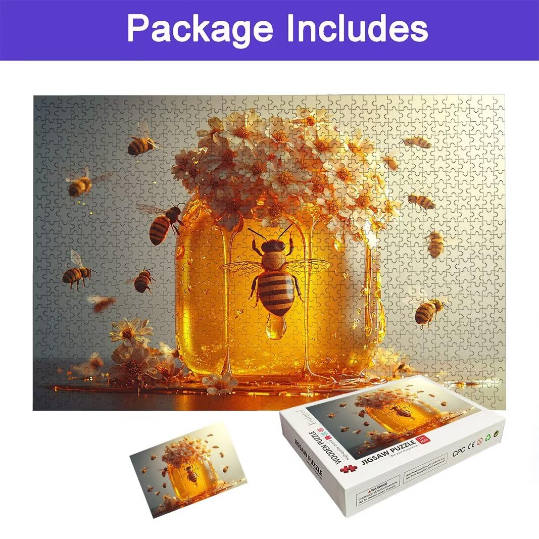 Puzzle 5000 Pezzi Arte per Adulti e Ragazzi, Puzzle Ape in Legno per Adulti, Puzzles 5000 Pezzi Fiori Impegnativo per Tutta la Famiglia, Puzzles con Scatola per Decorazioni Casa, Regalo Donna, -6501
