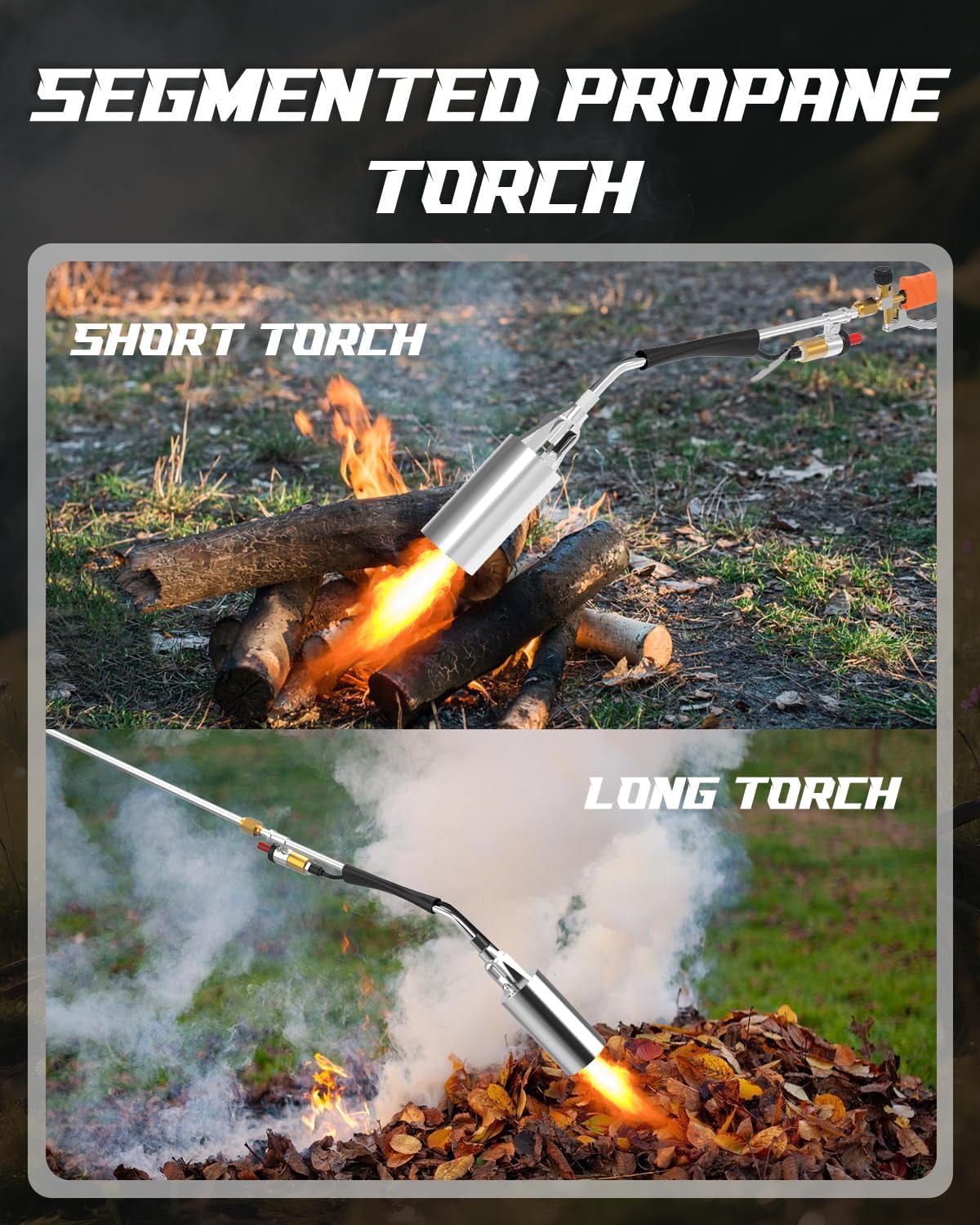 Propane Torch Weed Burner Kit, High Output with Long/Short Mode,11.5FT Hose Heavy Duty Blow Torch Flamethrower with Self Igniter and Turbo Trigger for Weeding,Roofing,Melting Ice,BBQ