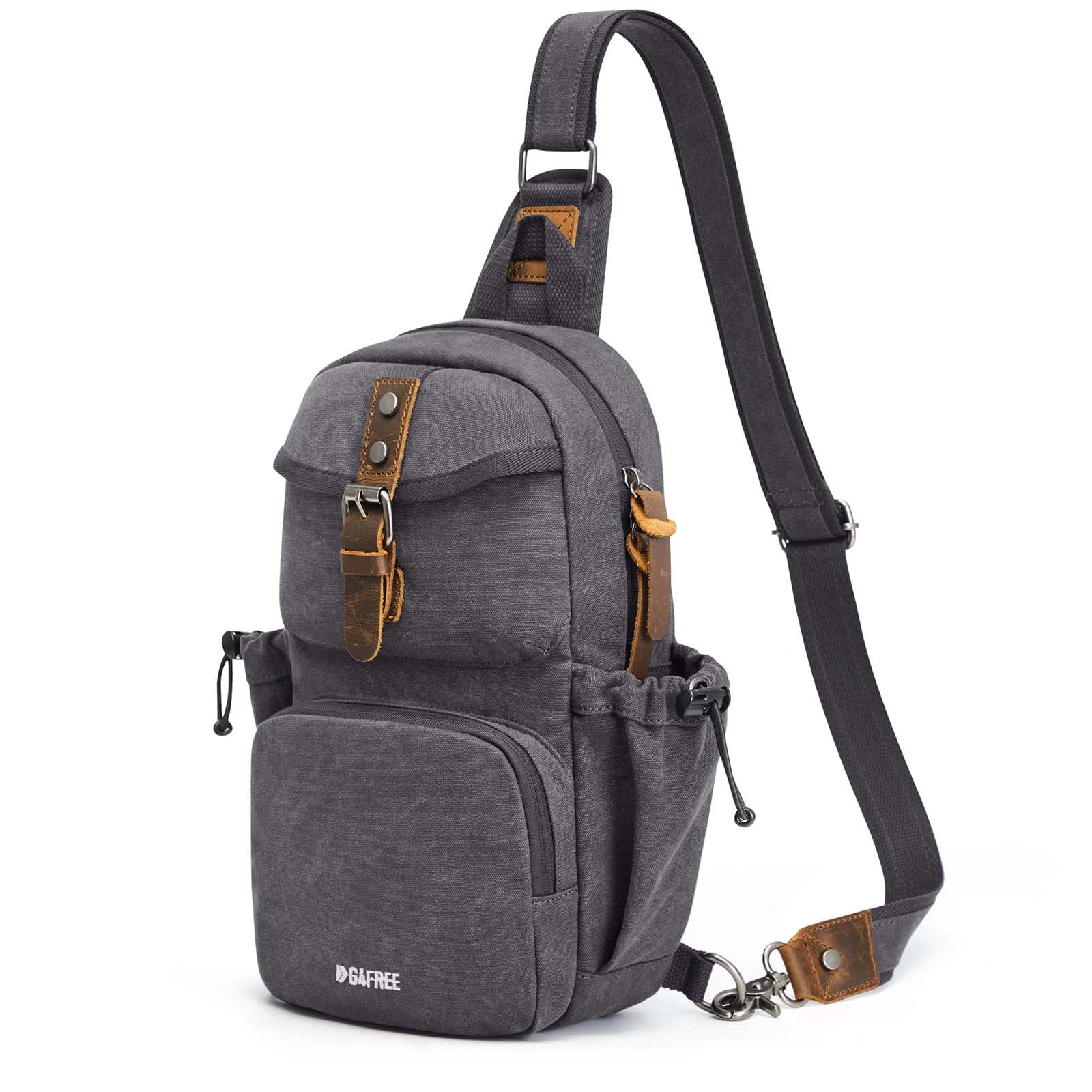 Bolso de pecho para viajar con estilo retro: comodidad en lona negra de 32.5 cm para el día a día. 8