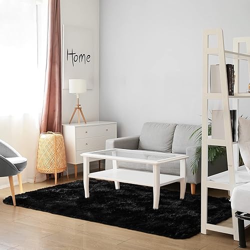 Miniatura 277 de Kelarea Alfombra de área para sala de estar, 3 x 5, antideslizante, color azul turquesa, esponjosa, suave, alfombra de felpa peluda para dormitorio