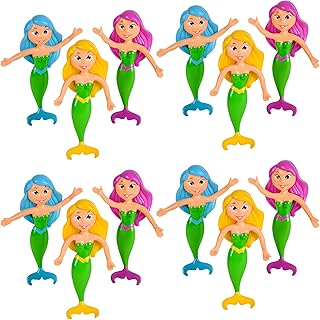 12 Bendable Classic Mermaids Toy Party Favor Gift Costume Accessory