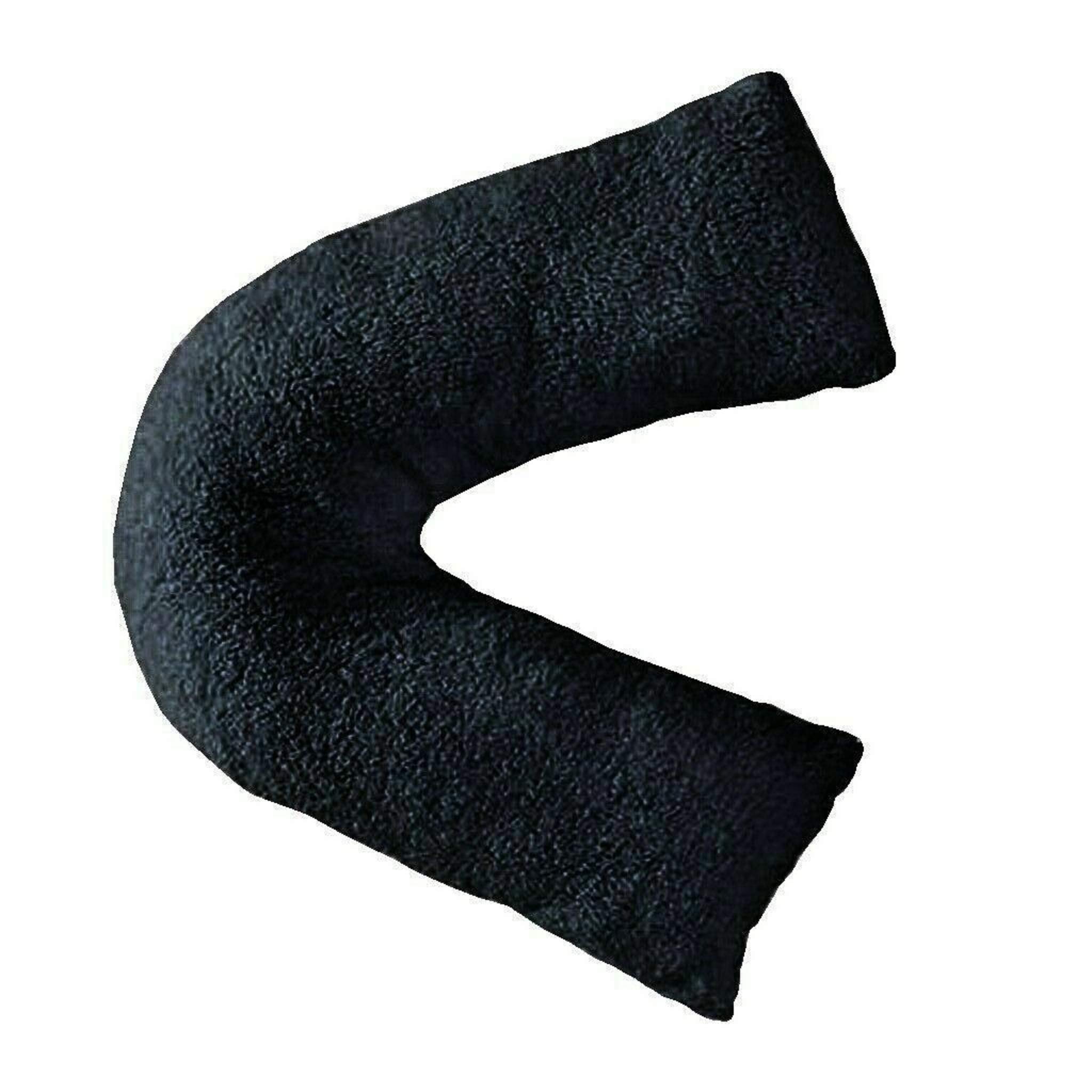 Nightzone Teddy V Pillow Black Teddy V Shaped Complete Pillow Or Case For Support Maternity, Neck, Back, Soft Warm Plush Cosy Fleece Cover (, Case Only)
