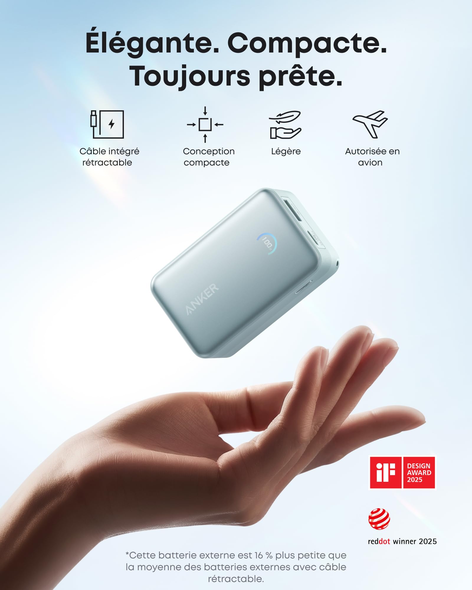 Image secondaire de Anker Nano Power Bank 10000 mAh avec Câble Rétractable 45W