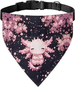 Dog Bandana, Comfortable Soft Pet Scarf Triangle Bib Kerchief Lightweight Dog Costume Accessories Decoration for Pets Axolotl Designs