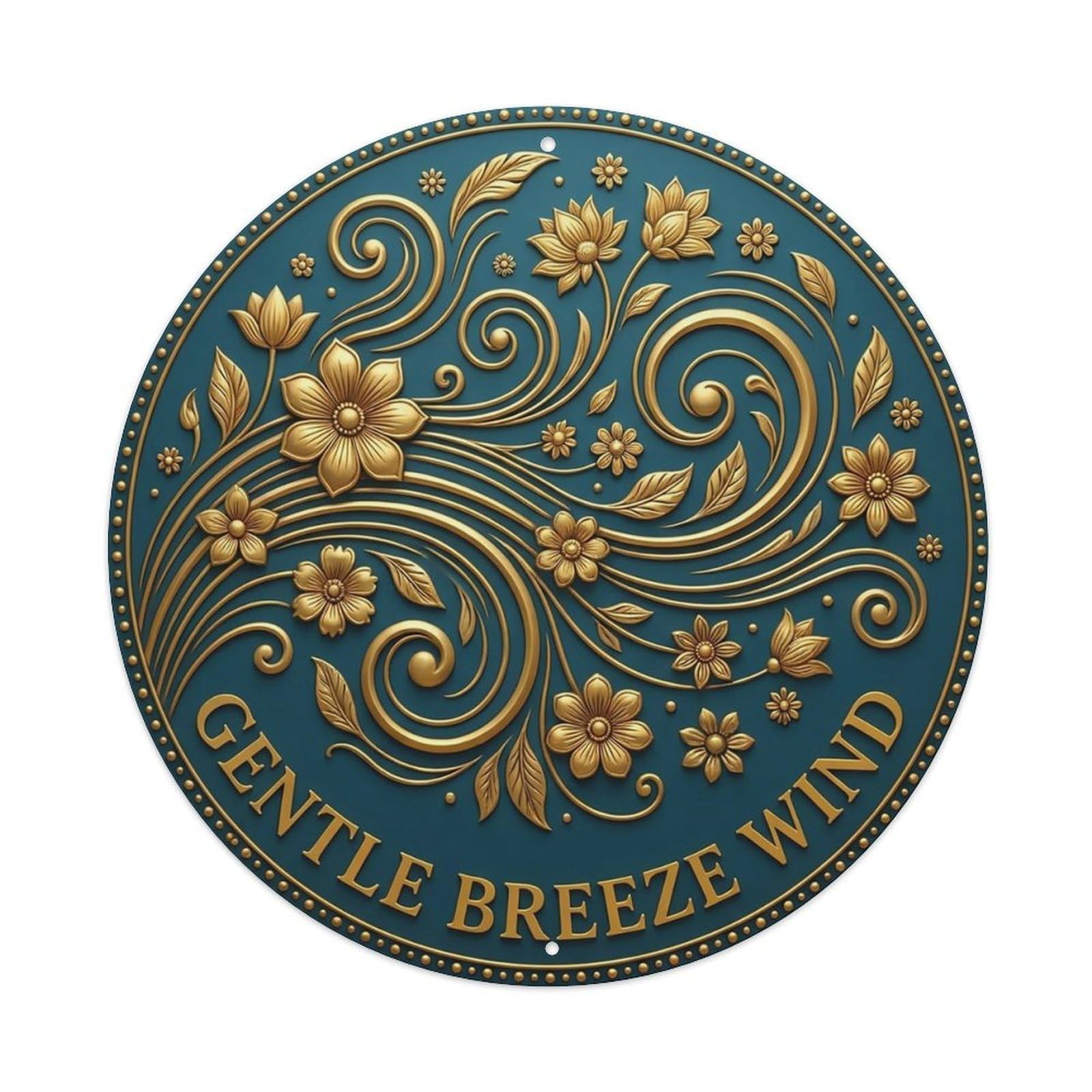 Vintage Gentle Breeze Wind Flower Zen Yoga Metal Tin Sign