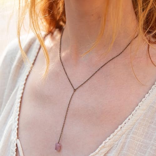Miniatura 2 de Luna Tide Ruby Raw Nugget Lariat in Bronze