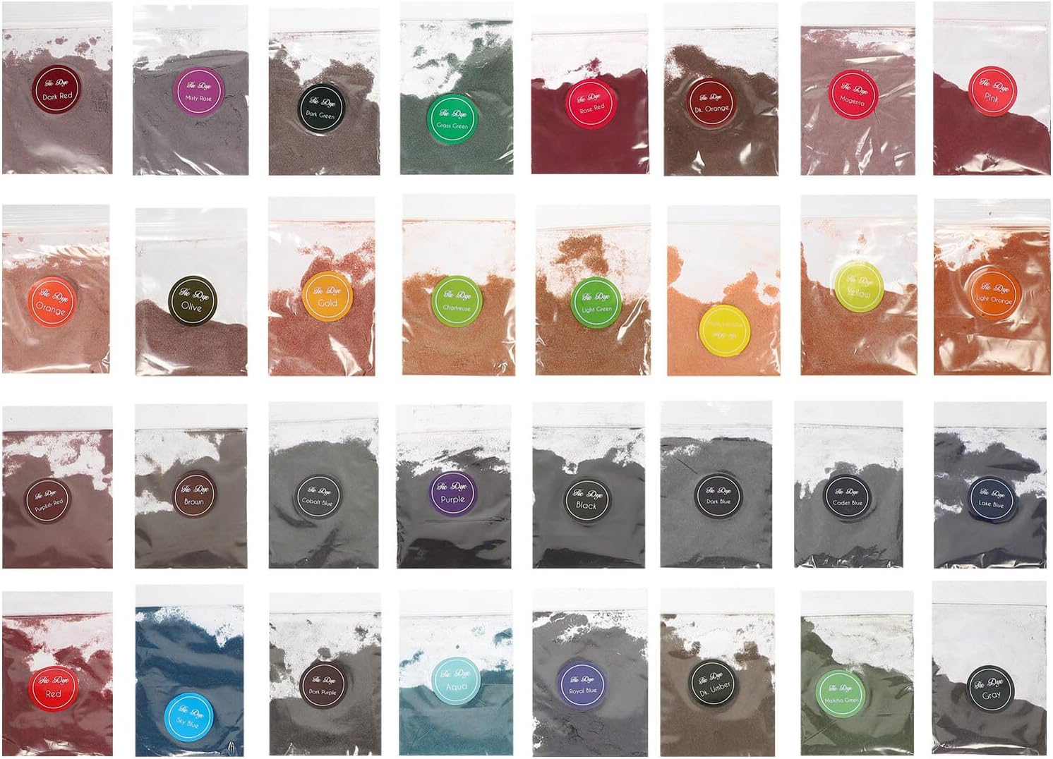 Tie Dye Powder Refills Each Vibrant Permanent Colors for Tie Dyeing Fabric Non-Toxic Bright Dye Party Supplies for Adults DIY Halloween and Birthday