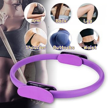 Pilates Ring Circle, 5 Pcs Fitness Magic Pilates Ring Circle and Ball Set for Women 12 Inch Magic Resistance Bands Set 9 Inch Small Exercise Ball for Kids Adults (B)
