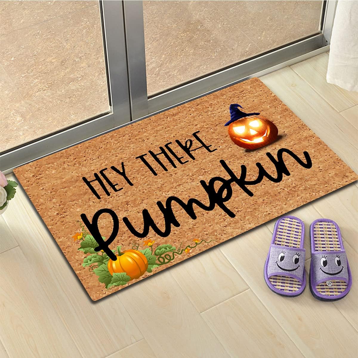Funny Welcome Entrance Way Indoor Door Mats for Front Porch Decor Hey There Pumpkin Doormat Fall Y‘all Doormat House Warming Gift Rug With Anti-Slip Rubber Back Novelty Prank Gift Mat(23.7 X 15.9 in)