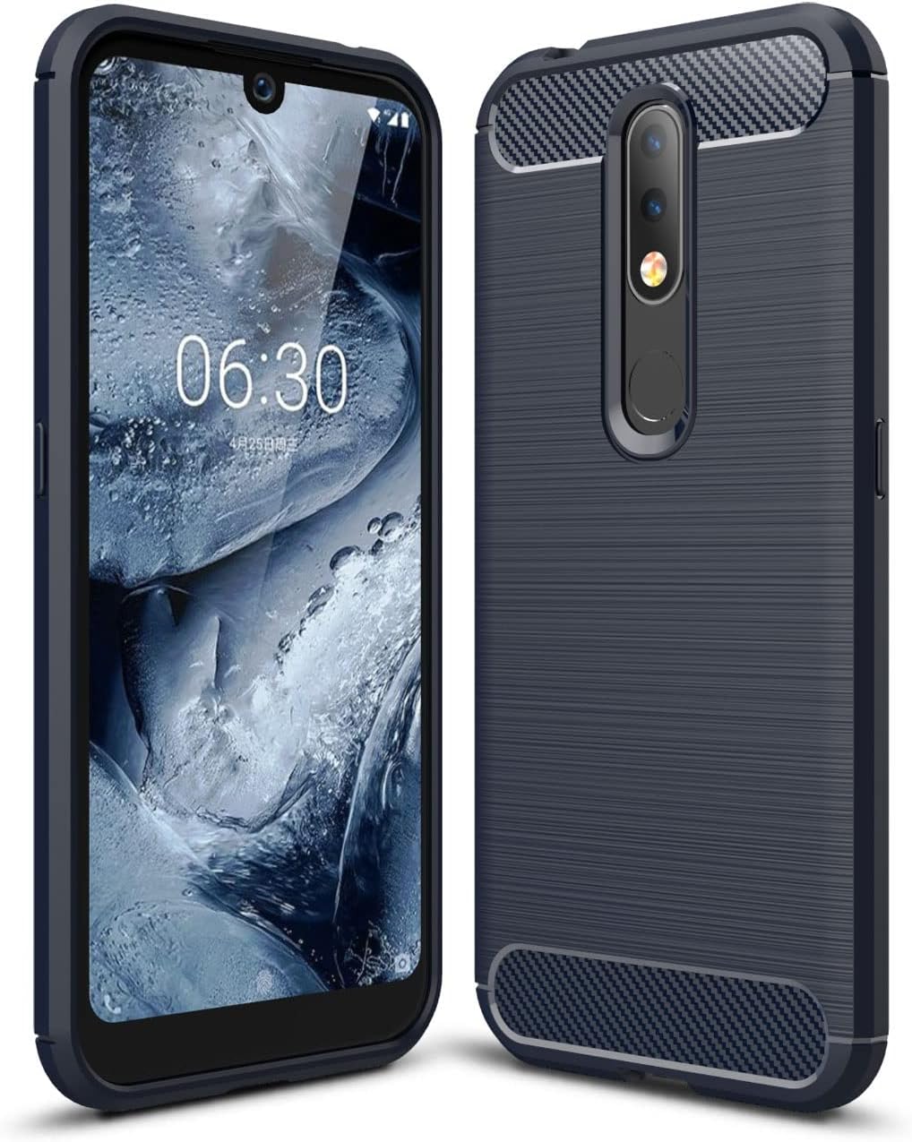 CruzerLite Case Compatible with Nokia 4.2 Case, Carbon Fiber Texture Design & Leather Texture Design Back Cover Anti-Scratch Shock Absorption Case for Nokia 4.2 (Blue)