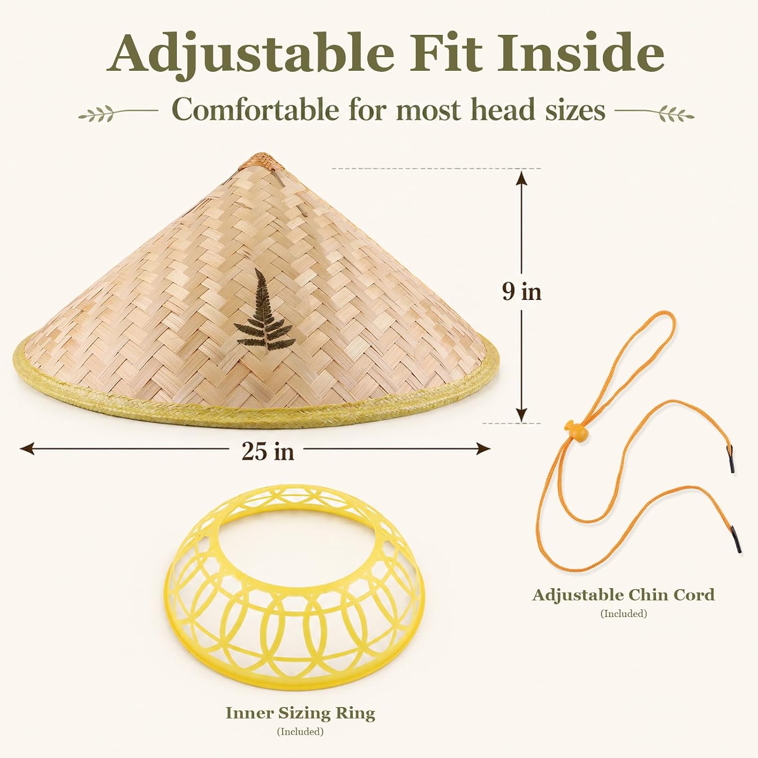 Traditional Chinese Rice Hat - Bamboo Straw Asian Hat Outdoor Japanese Farmer Hat | Cosplay Samurai Hat Men Women