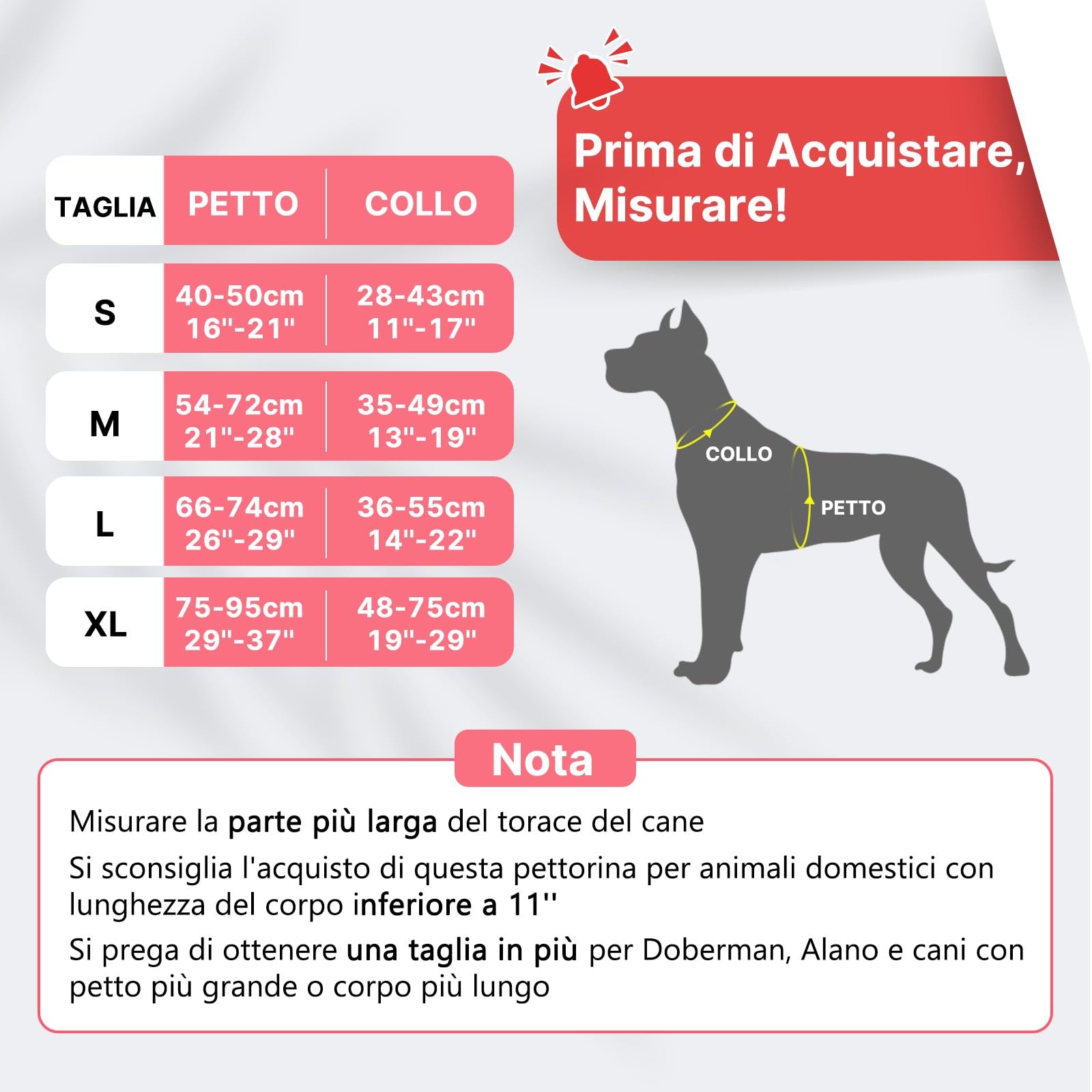 COMSLE Pettorina Cane Taglia Grande Media Piccola, Pettorina per Cani Anti Tiro Riflettente, Imbracatura Regolabile Cani con 2 Ganci in Metallo per Addestramento Corsa (Rosso, S)