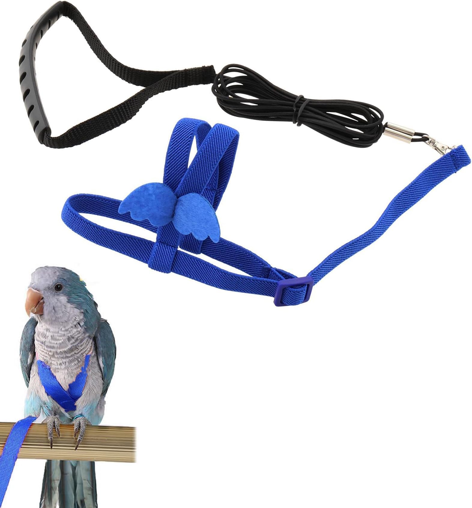 Bird Harness, Parrot Harness, Pigeon Ring, Blue Pet Bird Harness, Pet Parrot Bird Harness, Comfortable Parrot Belt and Harness for Birds, Parrot Adjustable Belt for Outdoor Training