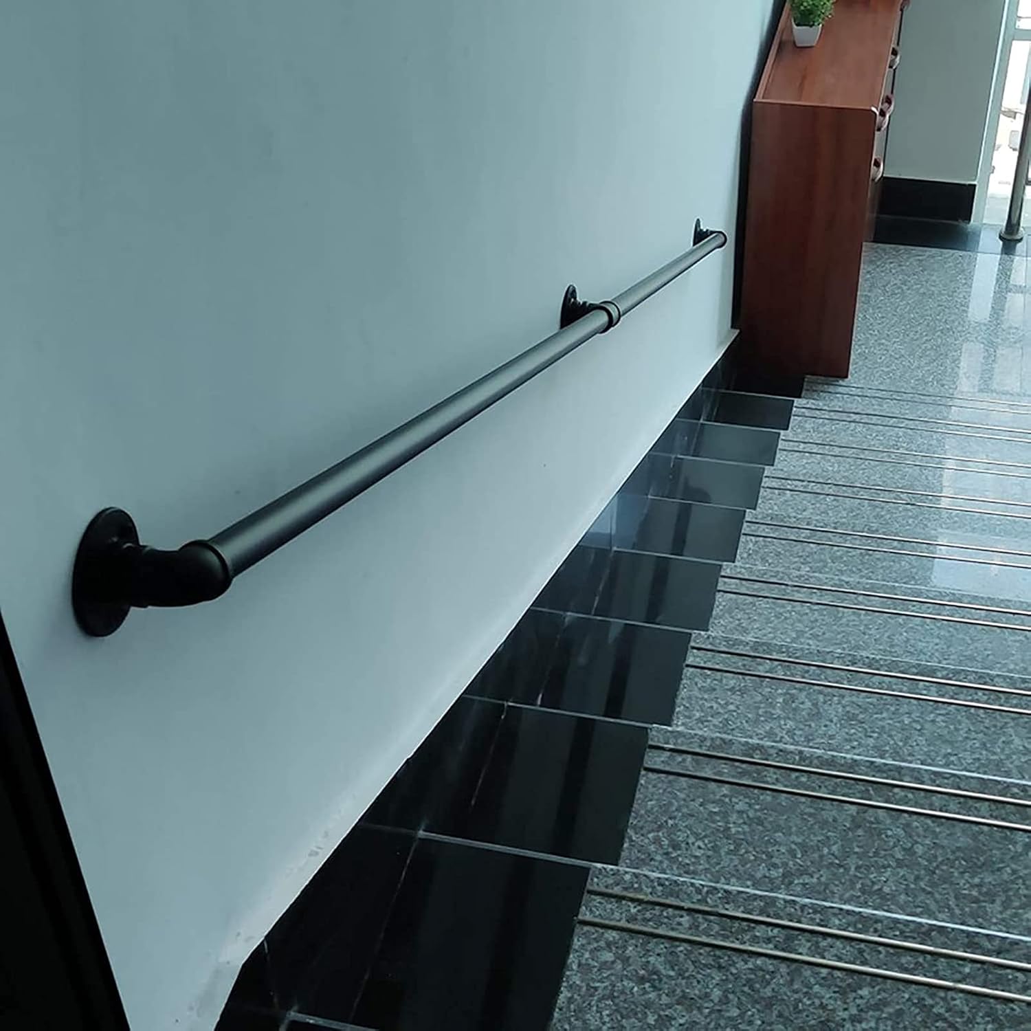 (1ft-20ft) Staircase Handrail. Wrought Iron Banister Rail Wall Support Hand Railings, Old Man Children Stair Grab Bar, Complete Kit (Color : A, Size : 1ft)