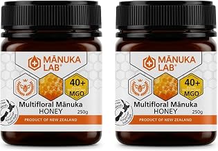 Manuka Lab Certified MGO 40+ New Zealand Manuka Honey 250g - Pure and Nourishing Natural Energy Booster, Authentic, Natural Alternative to Sugar (Pack of 2)