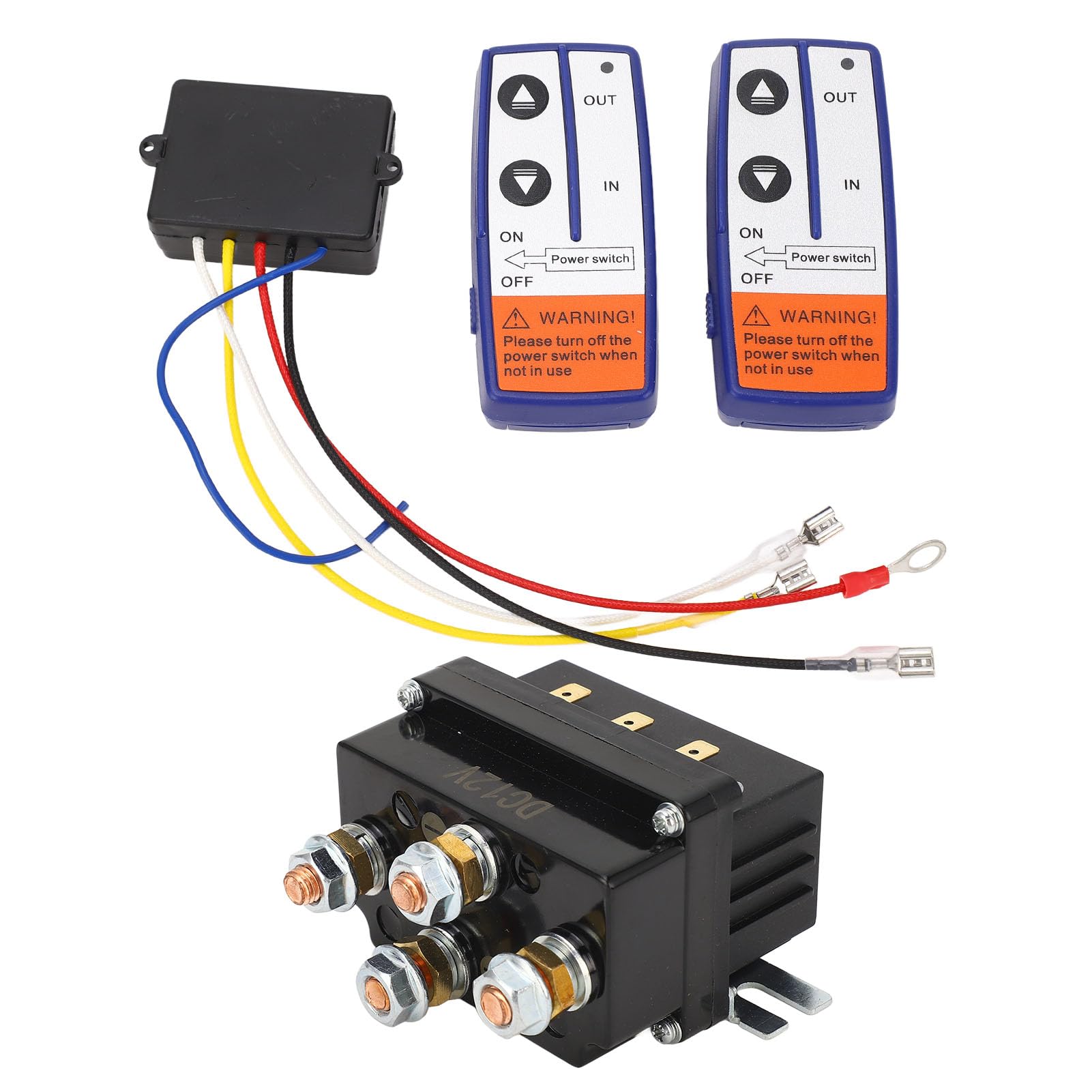 Cocoarm Relé de Cabrestante Eléctrico SUV, Juego de Cables de relé de Cabrestante Eléctrico de Latón ABS 12V 250A con Control Remoto, Arranque Rápido del Motor, Uso de Baja Energía, para Vehículos