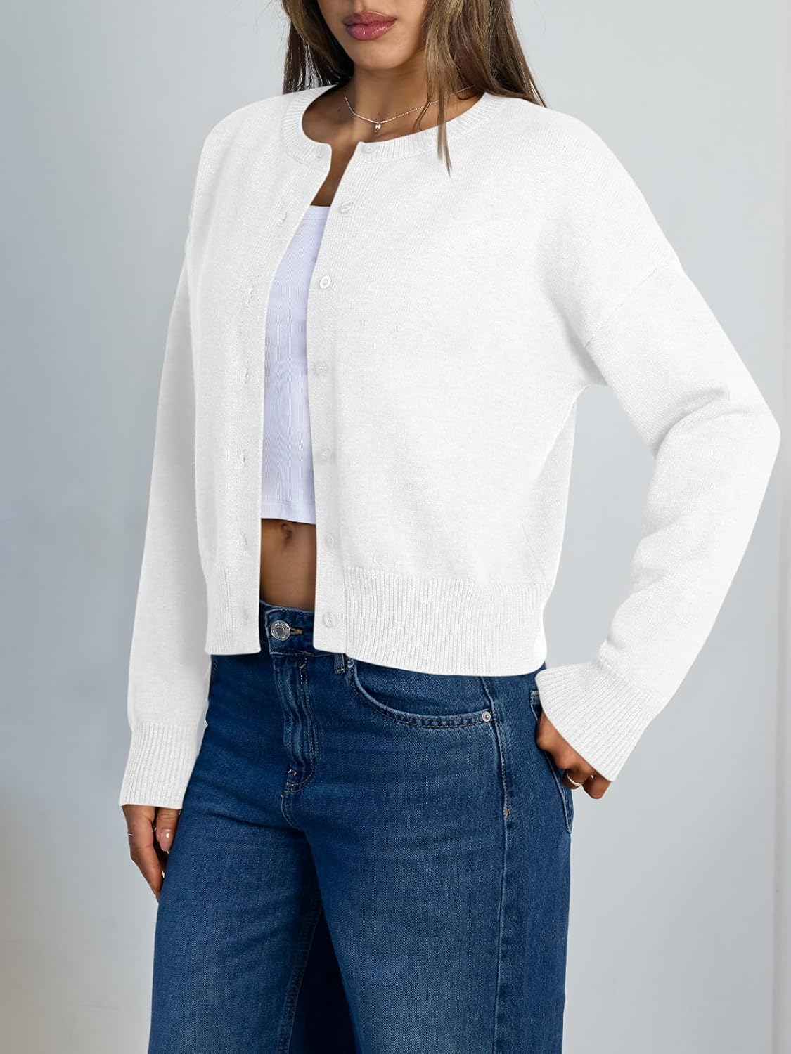 Trendy Queen Cropped Cardigan Sweaters for Women Lightweight Y2k Fall Outfits Spring Fashion Clothes 2026