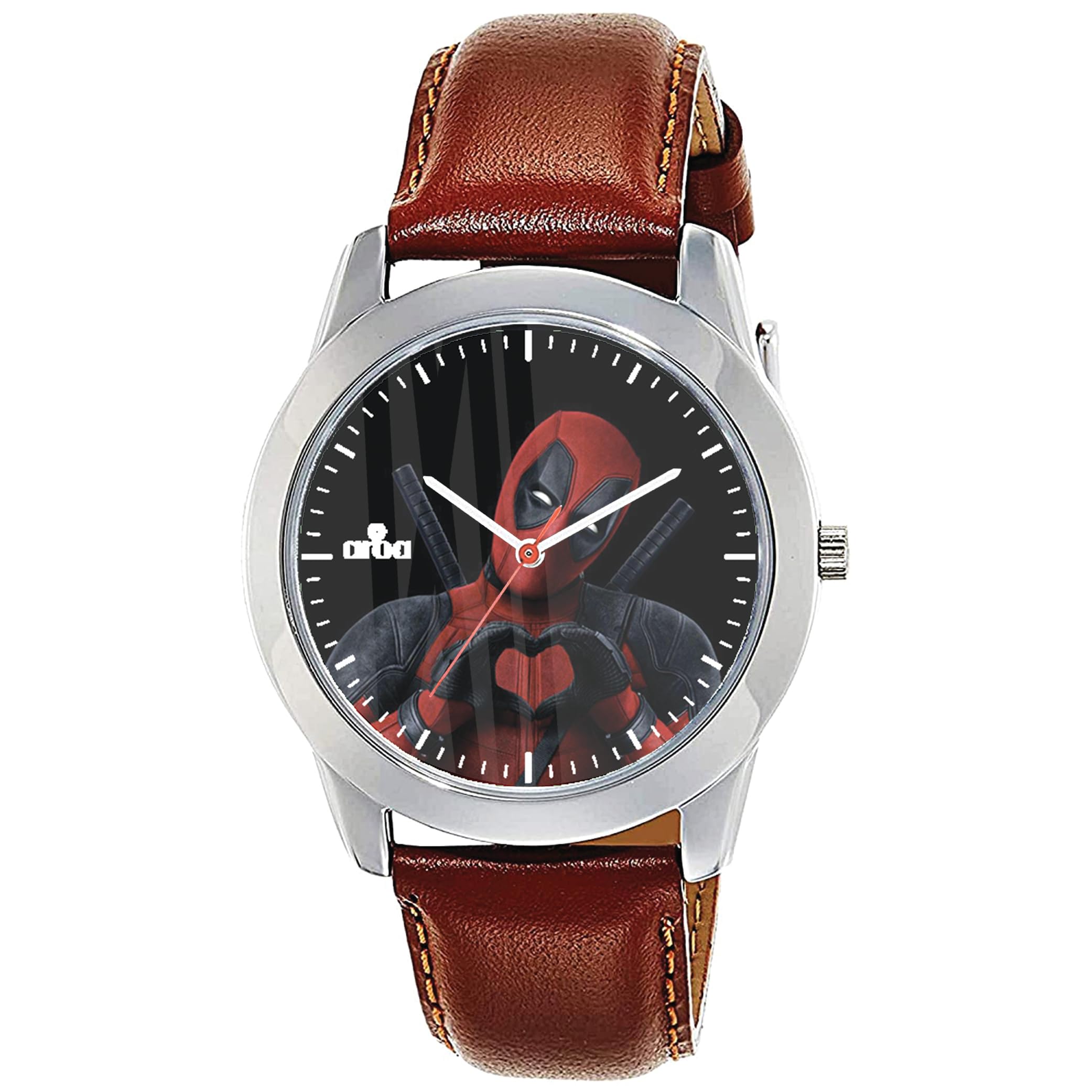 AROA Watch for Men with Awesome Deadpool Heart [] Model :1044 in Steel Metal Type Brown Strap Analog Watch Black Dial for Men Stylish Watch for Boys (B0CK6FMX7X) Amazon Price History, Amazon Price Tracker