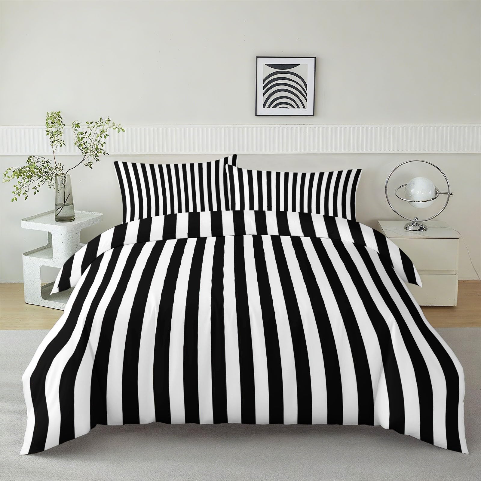 Housse de couette 200x200cm en microfibre douce anti-allergène blanche
