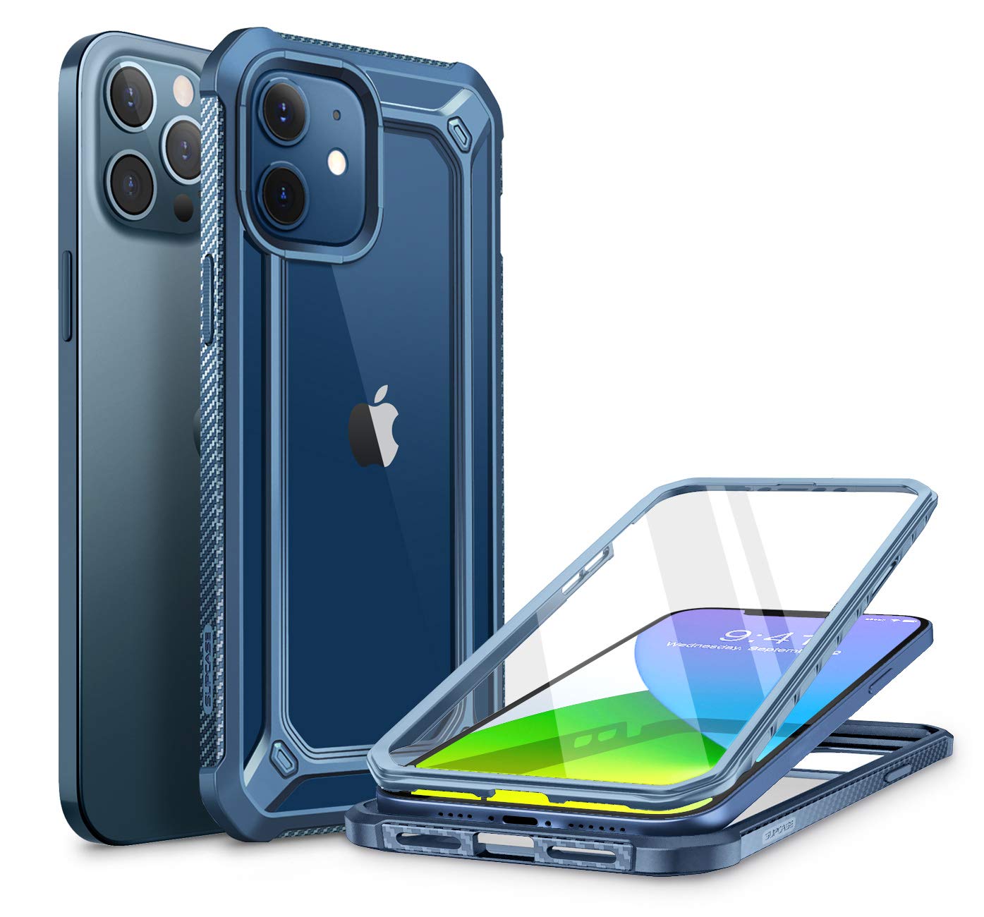 SupCase Unicorn Beetle EXO Pro Series Case for iPhone 12 / iPhone 12 Pro (2020 Release) 6.1 Inch, with Built-in Screen Protector Premium Hybrid Protective Clear Bumper Case (Purple)