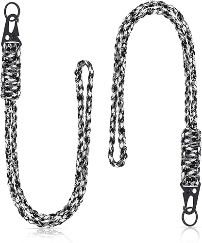 Frienda Juego de 2 correas trenzadas para silbatos de paracaídas resistentes para actividades al aire libre, Negro, Blanco