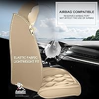 Vista 4 de AOMSAZTO Fundas de asiento de automóvil, 2 asientos delanteros, ajuste personalizado para Nissan Frontier 2009-2025, fundas de cojín de piel