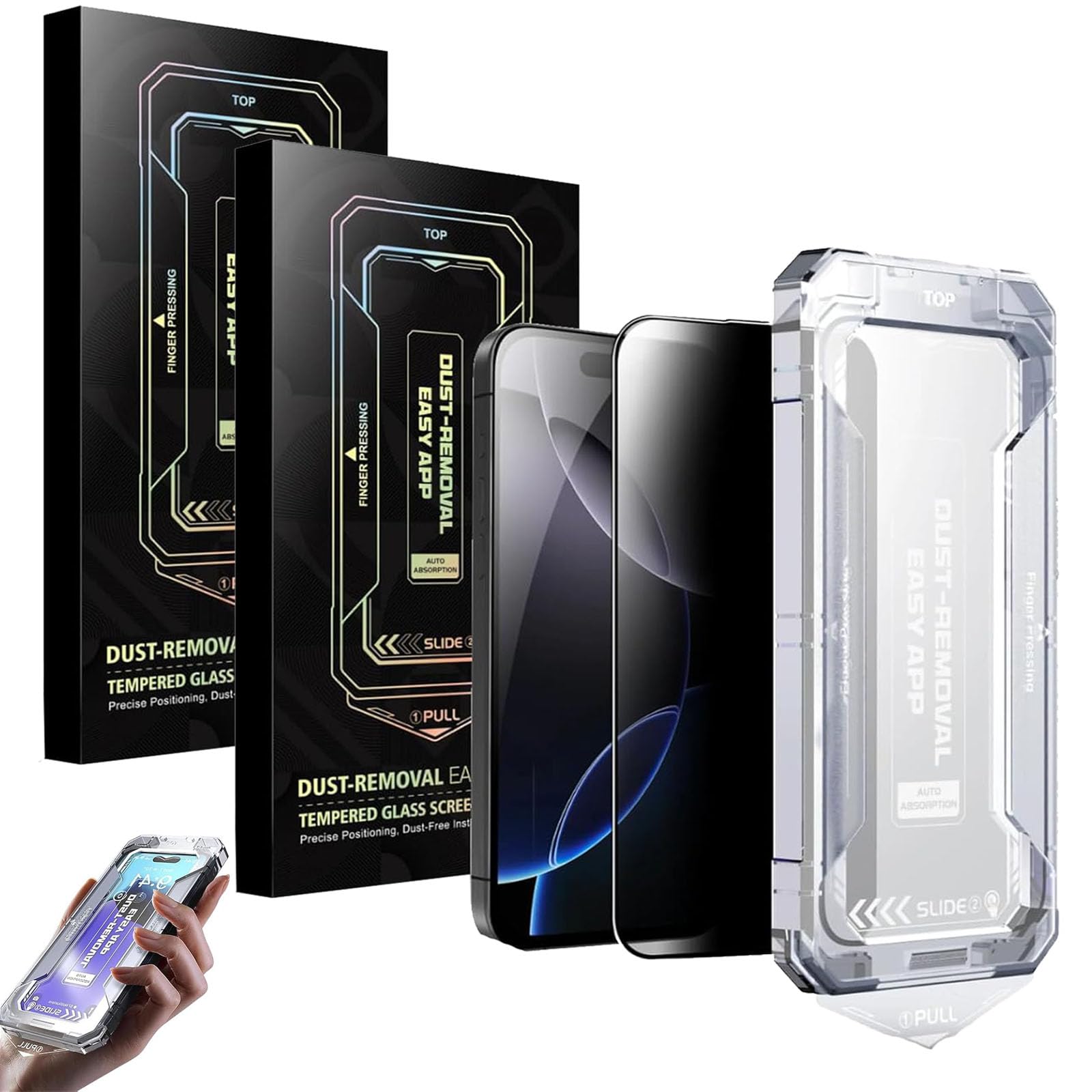 Smoothshield Tempered Glass, Smoothshield 2 Packs – Tempered Glass Screen Protector with Anti-Scratch Anti-Fingerprint Privacy & Auto Dust-Free Install (2 Packs HD Clear,16 Plus) 2 Packs HD Clear 16 Plus