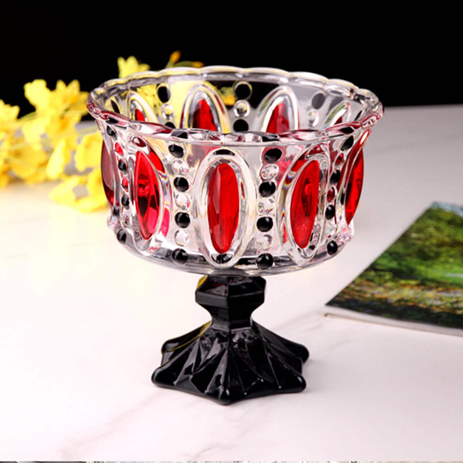 Coppa per frutta trasparente rialzata, ideale per intrattenere con le stoviglie Lavishness per la presentazione dolci