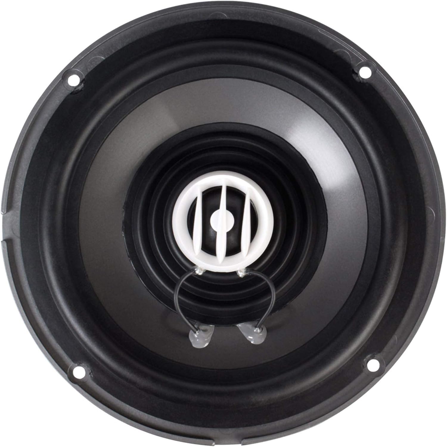 ഫ്രണ്ട് view of the MTX WET77-W speaker without its grille, showing the cone and central tweeter.