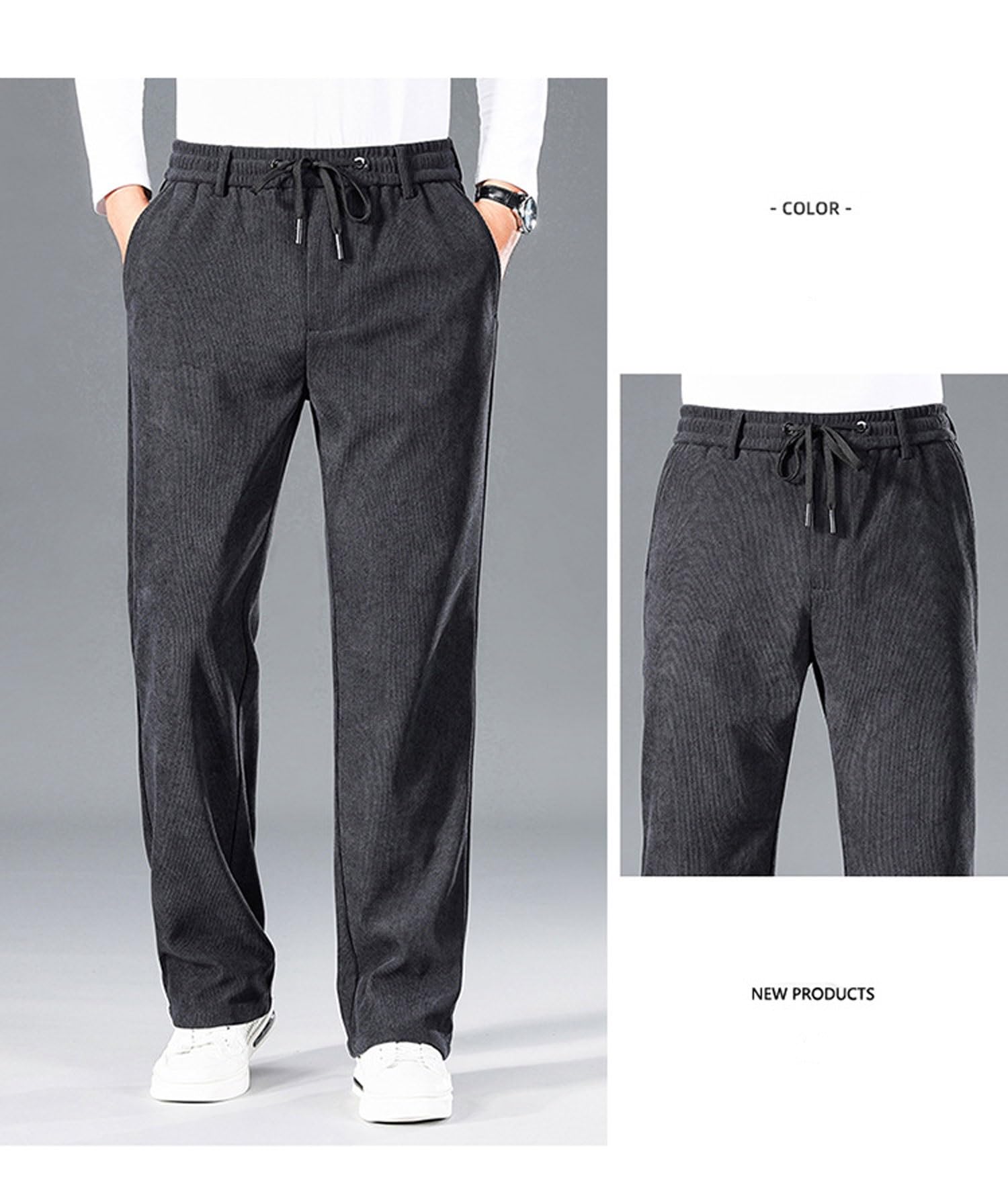 Joggers De Lana con Forro De Sherpa Cálido De Invierno For Hombre, Pantalones De Chándal con Cordón Y Forro De Sherpa Cálido, Pantalones Deportivos De Lana con Bolsillos Pantalones Casuales