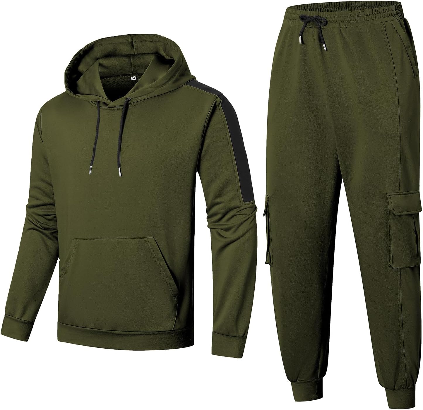 Babioboa Men's Tracksuit 2 Piece Hoodie Sweatsuit Jogging Suit Cargo Pant Set Warm Up Suit Workout Gym Set Fall Outfit