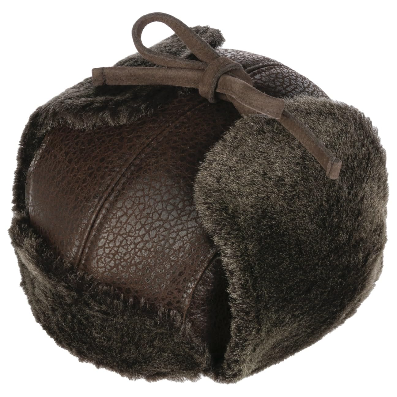 Stetson Uni Lambsfur Bomber Aviator Hat Men Brown 7-7 1/8